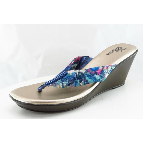 Modellista Sz 9.5 M Blue Flip Flop Fabric Women Sandals rhea - Picture 1 of 7